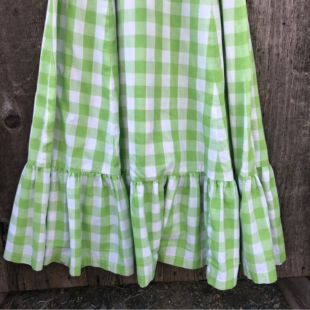 Vintage 1970s Handmade Gingham Prairie Cottagecore Maxi Dress Small-Medium - Picture 3 of 8